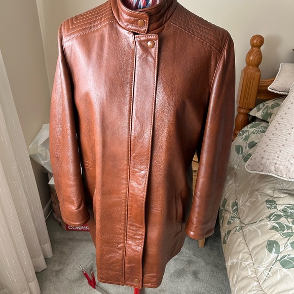 Vintage Custom-made Leather Coat - Brown - Picture 1 of 4
